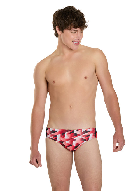 Dolfin Men's Reliance Molten Print Spliced Racer Brief Swimsuit