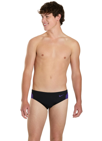 Nike Men's HydraStrong Colorblock Brief Swimsuit at SwimOutlet.com