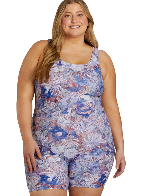 Sporti Plus Size Unitard Jungle Floral One Piece Swimsuit