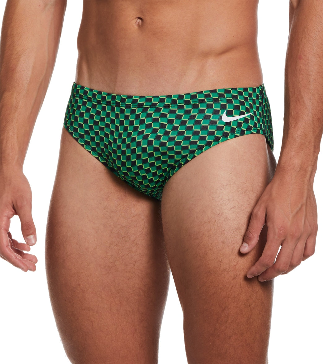 Nike Men's Drippy Check Brief Swimsuit at