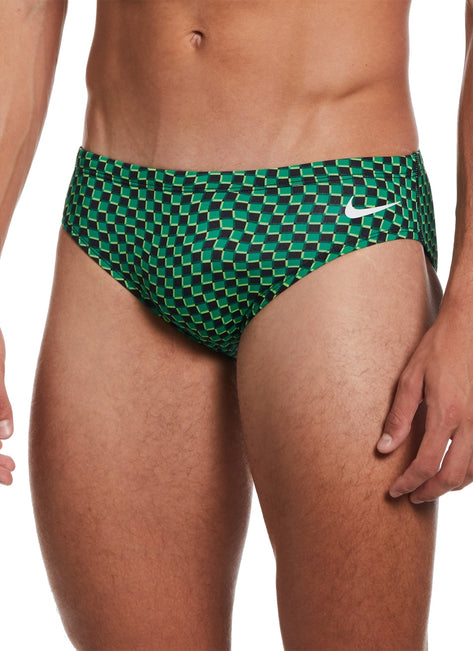 Nike Men's Drippy Check Brief Swimsuit