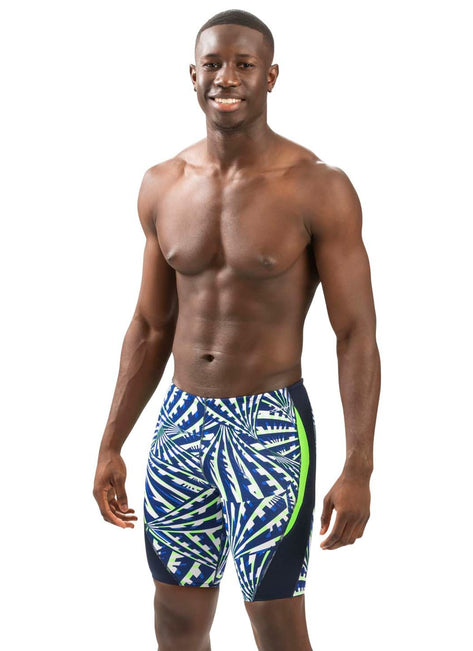 Dolfin Men's Reliance Atomic Print Color Block Jammer Swimsuit