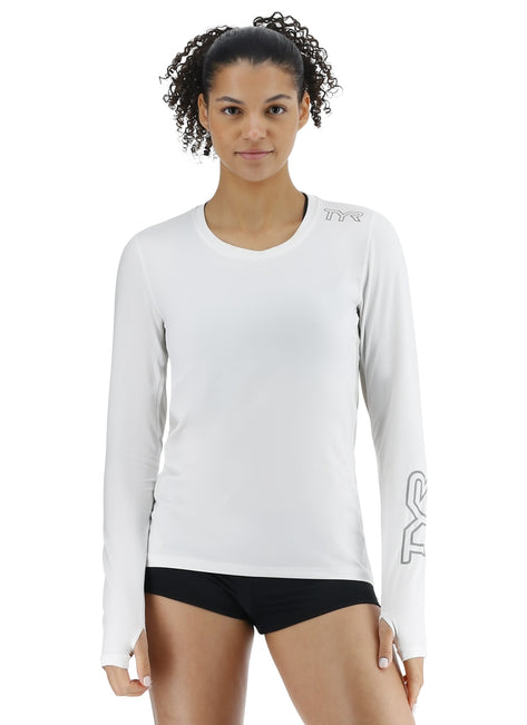 TYR Women's SunDefense Vented Long Sleeve UPF 50+ Swim Shirt