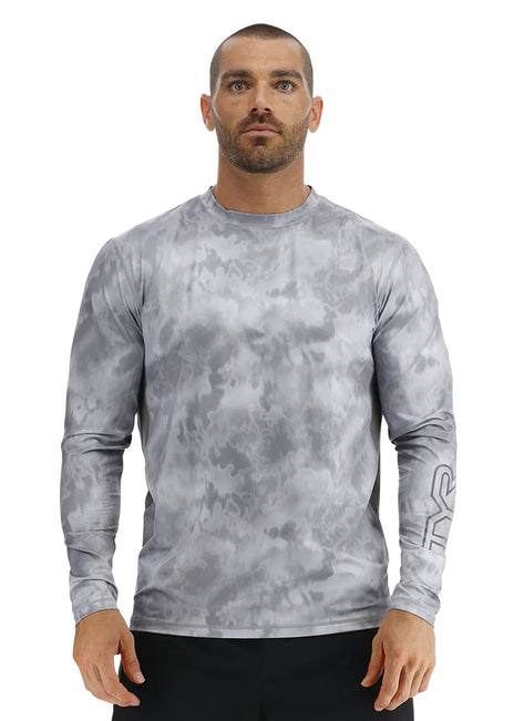 TYR Men's Turbulent SunDefense Long Sleeve UPF 50+ Swim Shirt