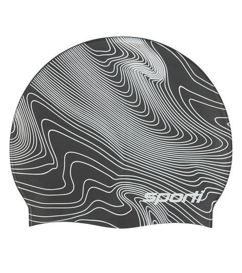 Sporti Sonar Waves Silicone Swim Cap