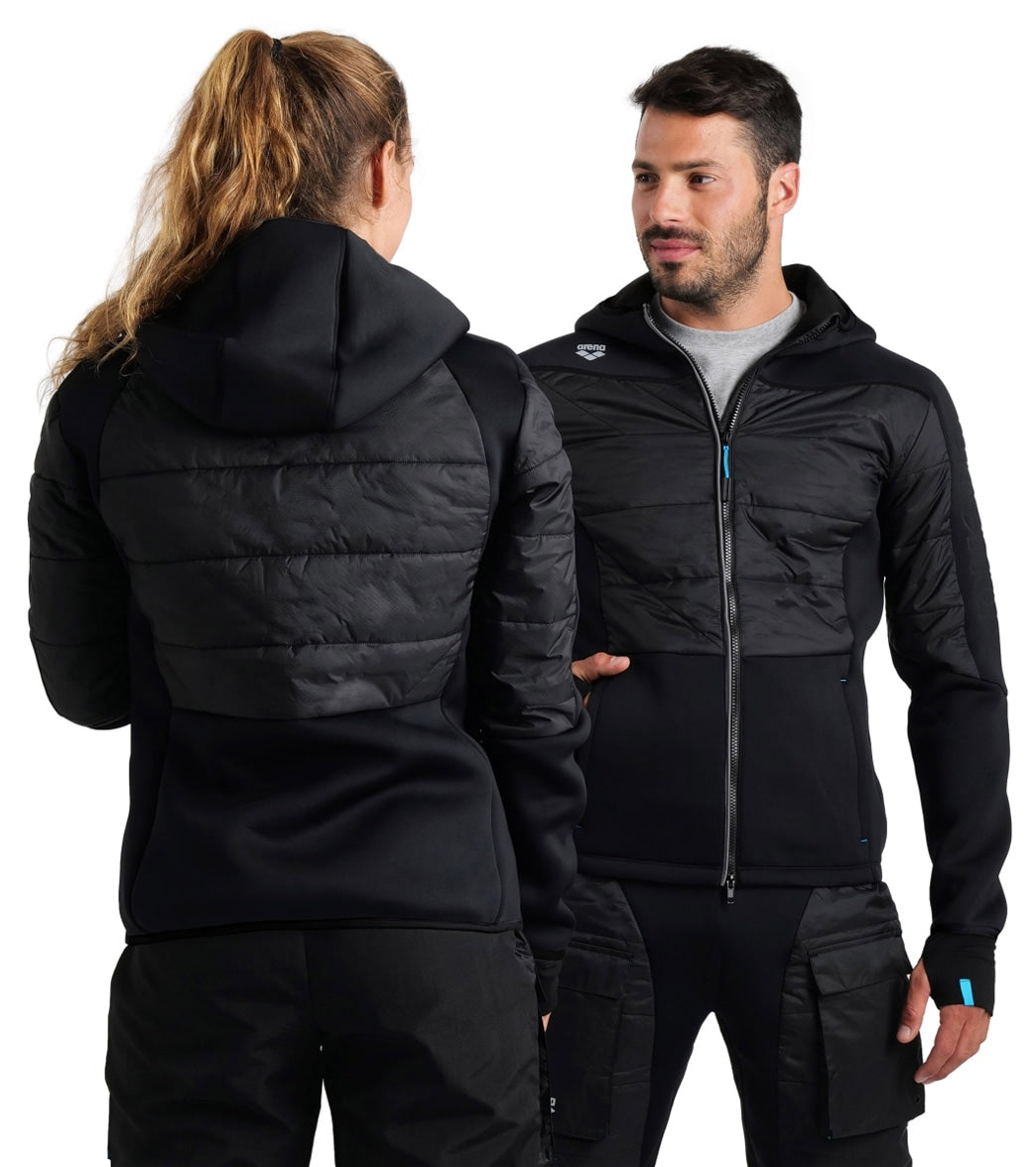 Arena Unisex Team Half-Quilted Hooded Front Zip Jacket at
