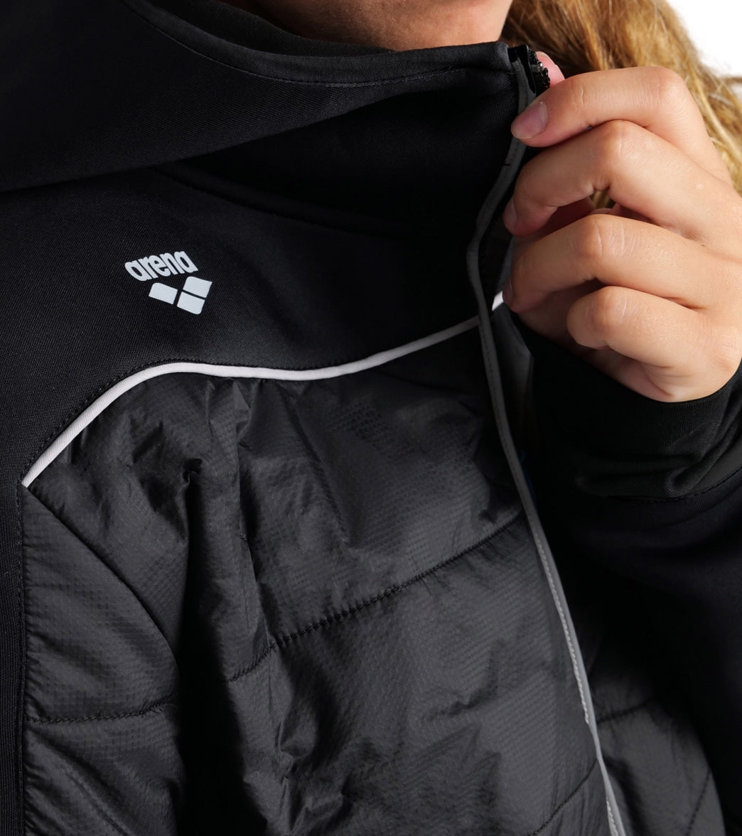 Arena Unisex Team Half-Quilted Hooded Front Zip Jacket at