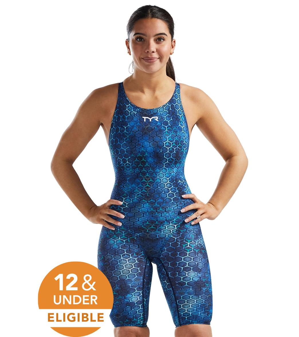 TYR Women's Akurra Thresher Open Back Tech Suit Swimsuit at SwimOutlet.com