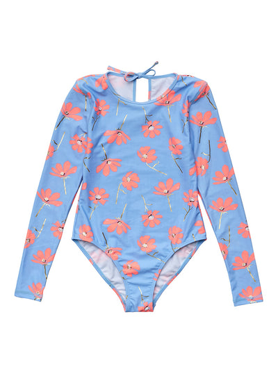 Snapper Rock Girls' Beach Bloom Long Sleeve One Piece Swimsuit (Toddler, Little Kid, Big Kid)