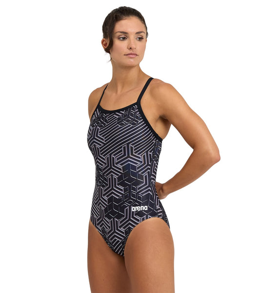 Arena Maillot De Bain Femme - Performance Snakeskin Lightdrop Back