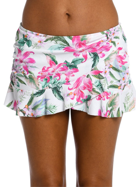 La Blanca Women's Mystic Palms Asymmetrical Swim Skirt