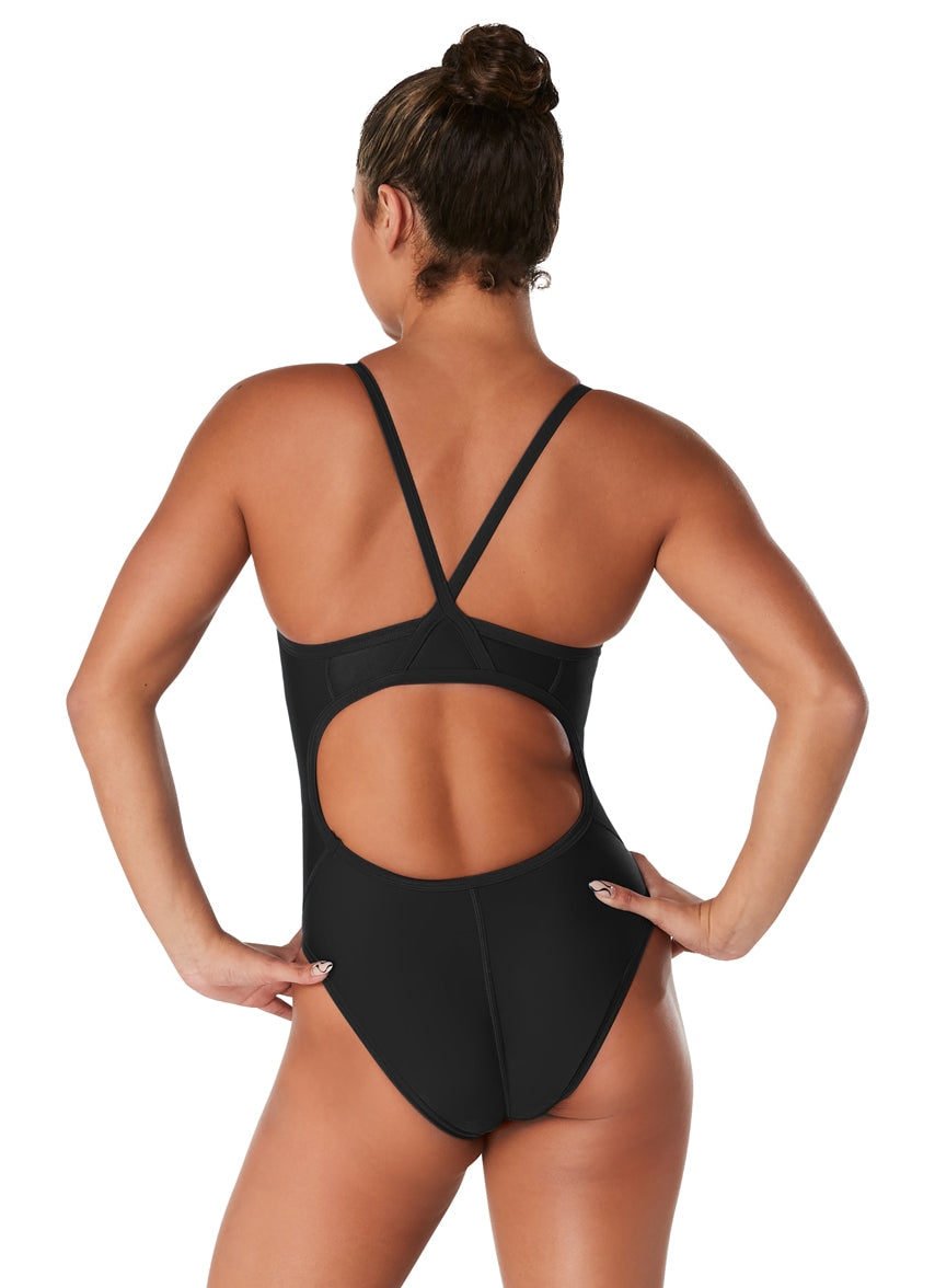 Speedo Women's Eco Solid Flyback One Piece Swimsuit