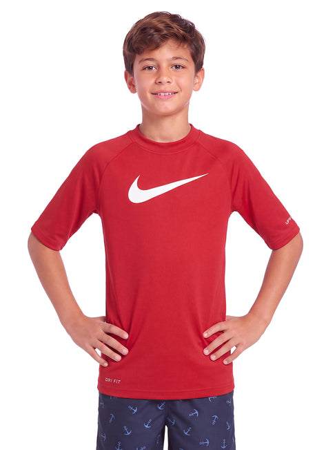 Nike Boys' Solid Hydro Short Sleeve Rashguard (Big Kid)