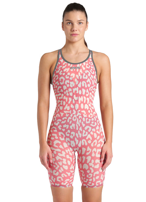Arena Women's Powerskin Carbon Air2 SL Limited Edition Leopard Closed Back Tech Suit Swimsuit