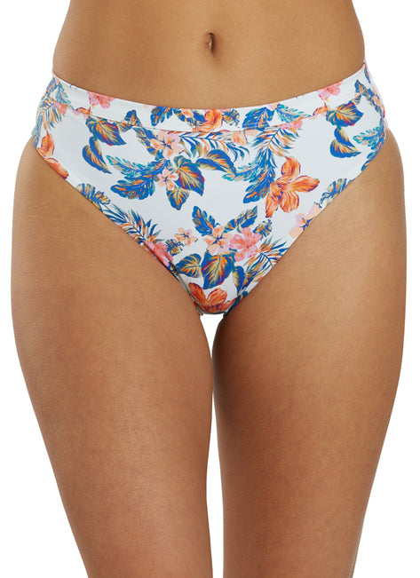 JOLYN Women's Nora Floratiki High Waist Key Hole Back Bikini Bottom