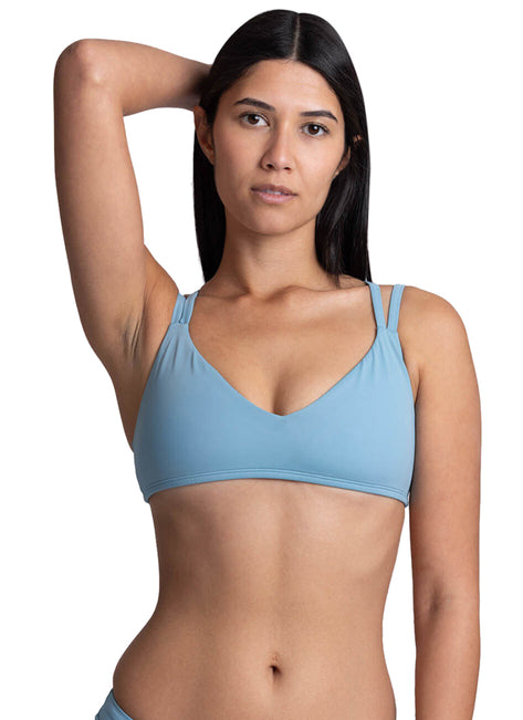 JOLYN's Women's Suzy Solid V Neck Adjustable Strap Bikini Top