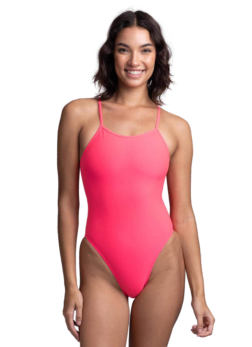 JOLYN | Women's Perry One Piece Swimsuit One Piece Swimsuit Hot Pink size 32 | Polyester JOLYN | Women's Perry One Piece Swimsuit One Piece Swimsuit Hot Pink size 32 | Polyester