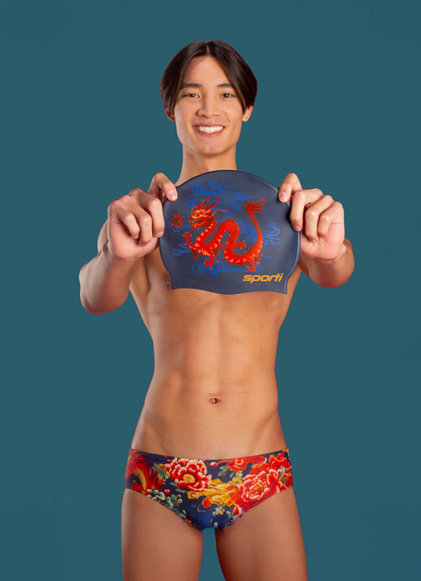 Sporti Limited Edition Dragonfire Silicone Swim Cap