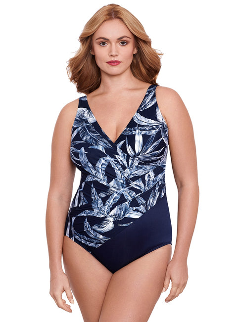 Miraclesuit Plus Women's  Tropica Toile Oceanus Plus One Piece Swimsuit