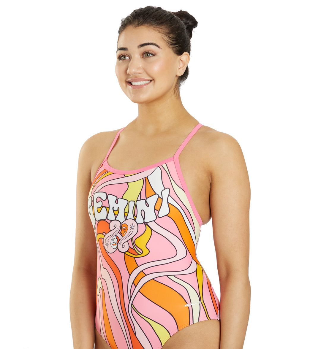Sporti Groovy Zodiac Gemini Thin Strap One Piece Swimsuit (22-44