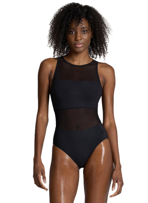 Arena Women's Mesh Panels Vent Back One Piece Swimsuit