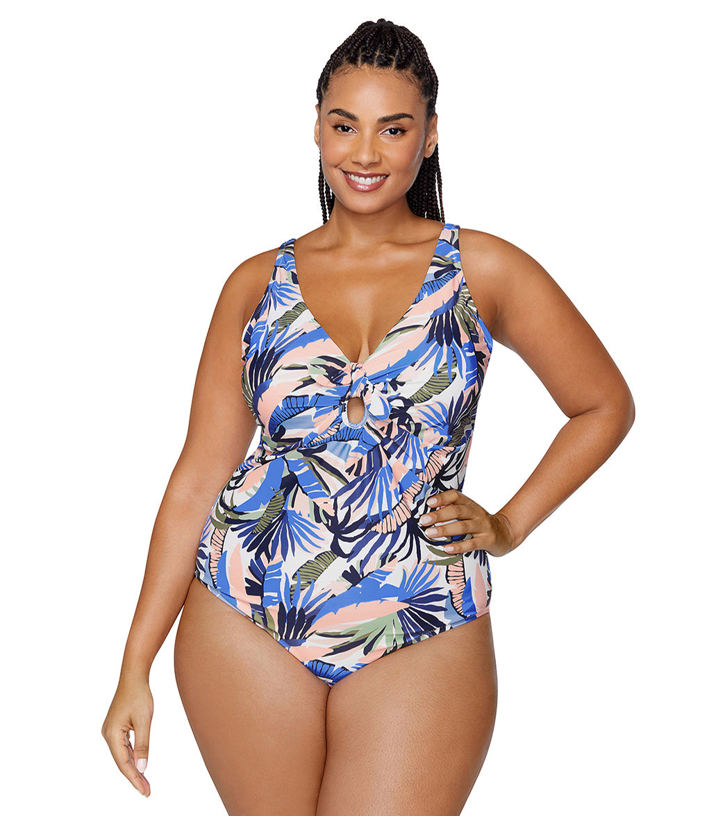 Raisins Women's Paraiso Palms Muna Plus Size One Piece Swimsuit at