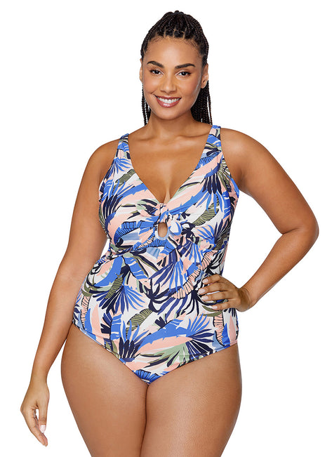 Raisins Women's Paraiso Palms Muna Plus Size One Piece Swimsuit