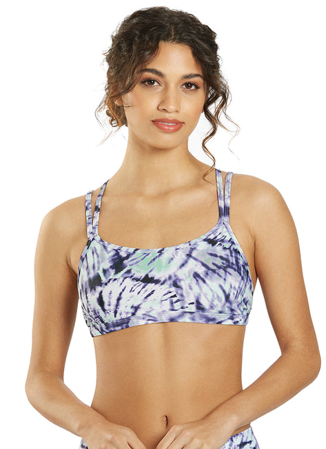 Sporti Active Moonlight Tie Dye Double Cross Workout Bikini Top