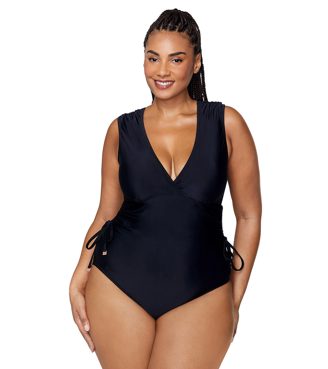 Raisins Women's Tranquilo Solids Lusiana Plus Size One Piece