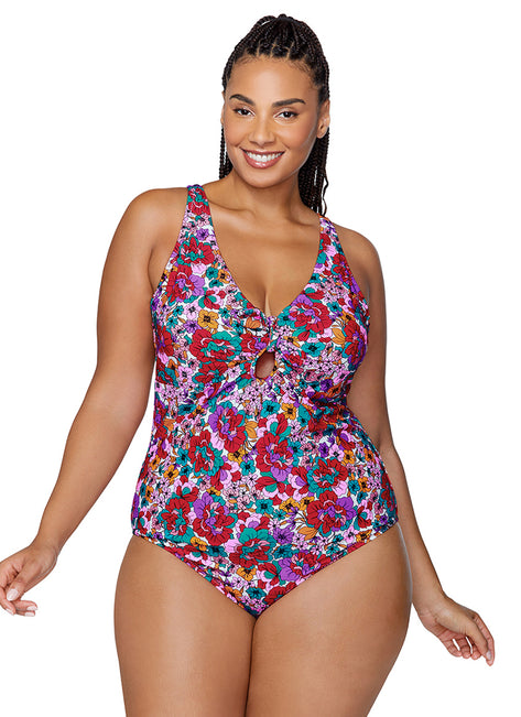 Raisins Women's Brilliant Bloom Muna Plus Size One Piece Swimsuit