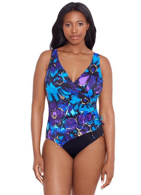 Longitude Women's Gypsy Ruffle Surplice One Piece Swimsuit
