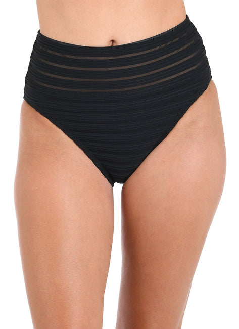 La Blanca Women's Fluid Lines High Waist Bikini Bottom