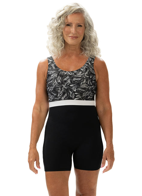 Dolfin Aquashape Women's Printed Scoop Neck Aquatard Unitard Swimsuit