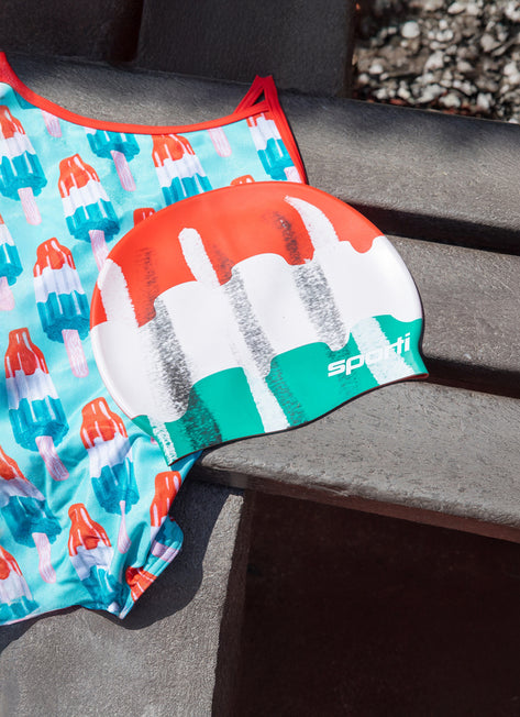 Sporti x Alex & Gretchen Walsh Retro Pop Silicone Swim Cap