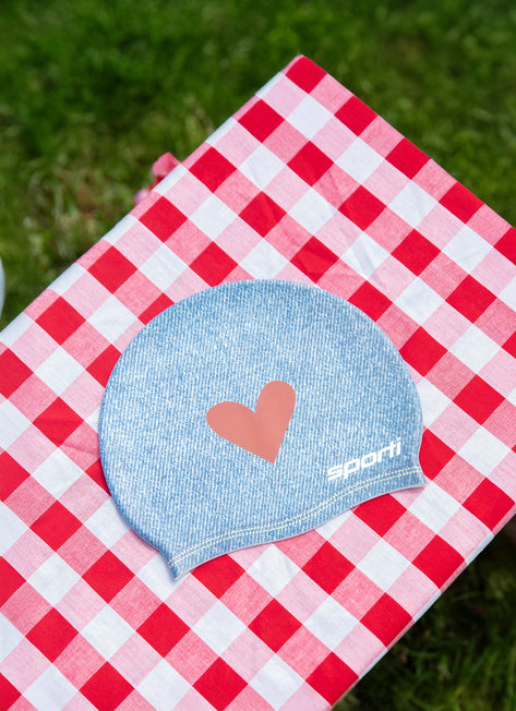 Sporti x Alex & Gretchen Walsh Blue Jean Baby Silicone Swim Cap