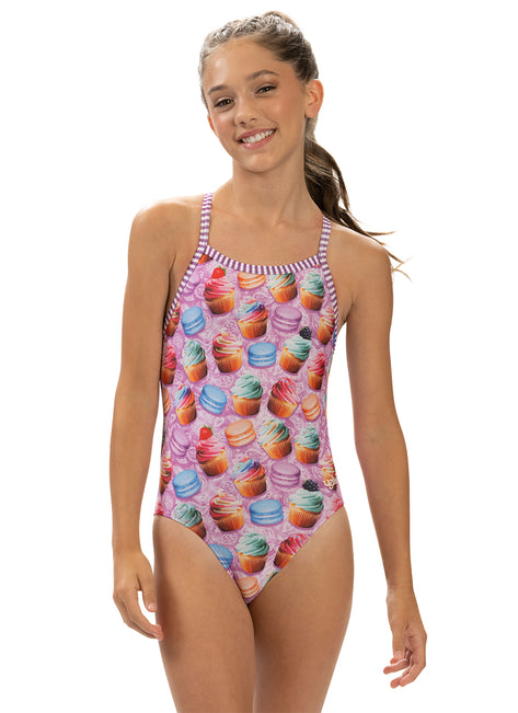 Dolfin Girls' Bon Appetit Printed One Piece Swimsuit (Big Kid)