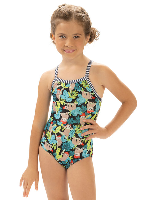 Dolfin Girls' Hang Tight Printed One Piece Swimsuit (Little Kid)