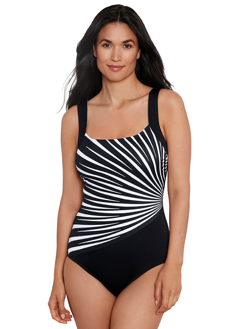 Shape Solver SPORT Women's Leading Points Illusion Tank One Piece Swimsuit