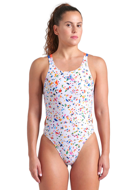 Arena Women's Confetti Tech Multi Back One Piece Swimsuit
