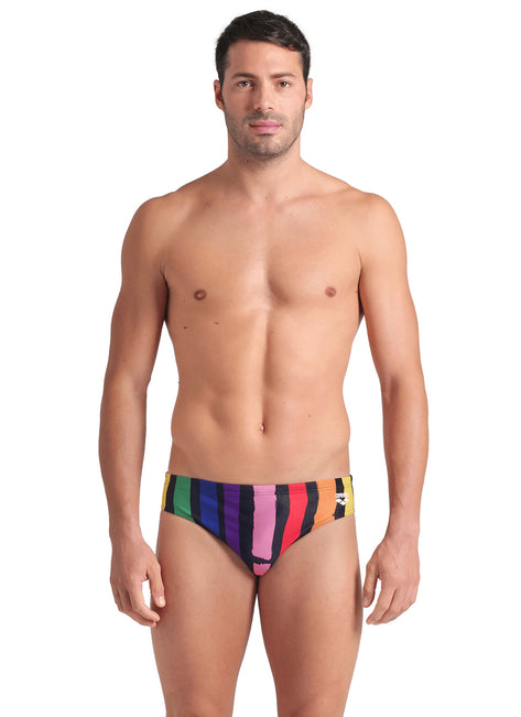Arena Men's Painters Stripe Brief Swimsuit