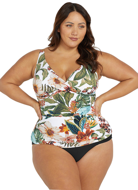 Artesands Woman's Plus Size Into The Saltu Delacroix Tankini Top ( Multifit D-G Cup)