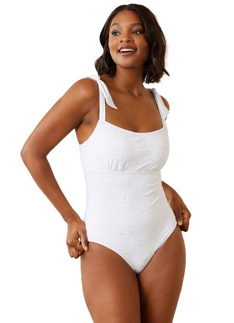 Tommy Bahama Women's Eyelet Hideaway One Piece Swimsuit
