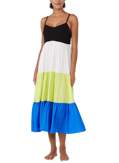 Kate Spade New York Women's Bow Solids Tiered Midi Dress