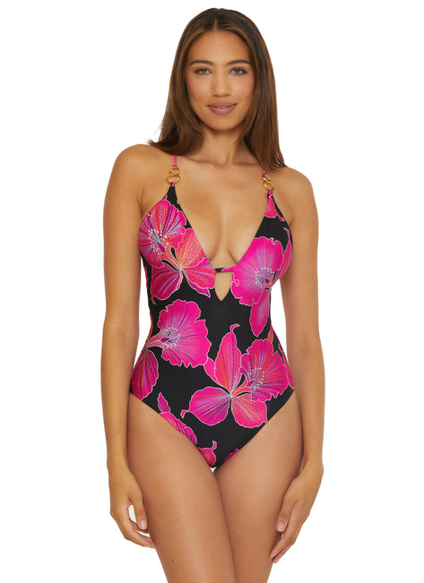 Trina Turk Women's Fleury Plunge One Piece Swimsuit