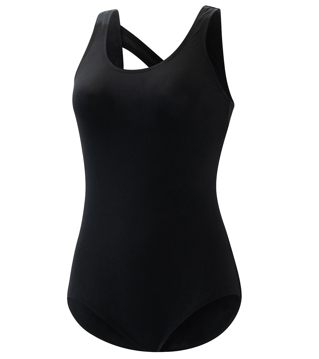 Dolfin Women's Aquashape Conservative Solid Cross Back One Piece