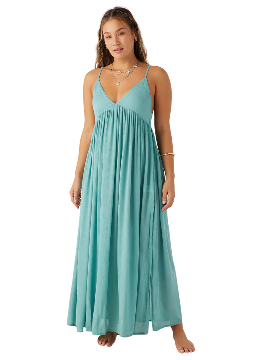 knee length dresses for ladies O'Neill Women's Saltwater Essentials Kali Floral Mel Cover-Up Maxi Dress