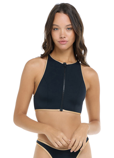 Body Glove Women's Undersea Call Me High Neck Crop Bikini Top