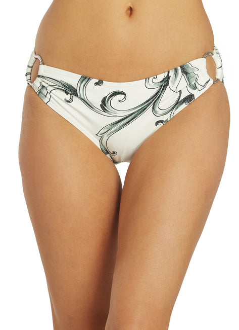 Carmen Marc Valvo Women's Castello Scroll Ring Side Bikini Bottom