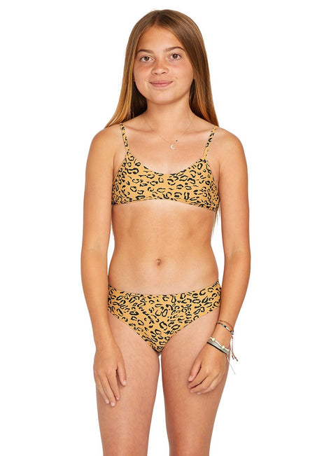 Volcom Girls' Yess Leopard Two Piece Bikini Set (Big Kid)