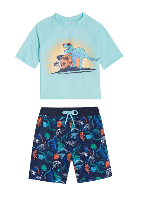 Swimfix Boys' Dino Sunset Short Sleeve Rashguard Set (Baby, Toddler)